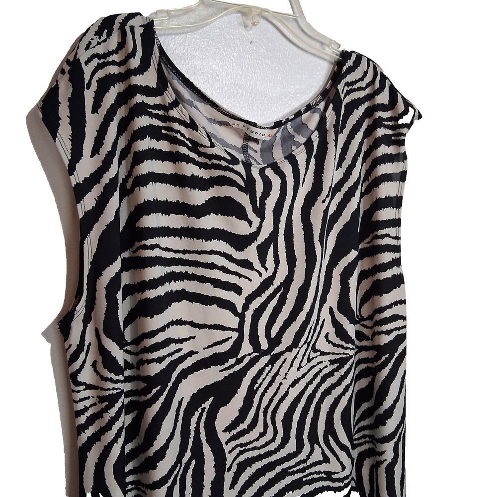 AA Studio AA‎ Womens Plus Size Zebra Print Shift Dress Knee Length Sleeveless